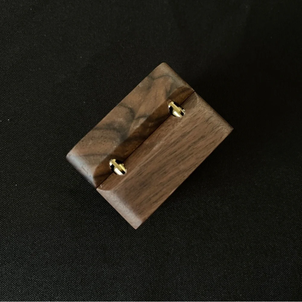 Wood Ring Box With See-Through Top Window
